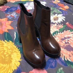 H&M brown faux leather booties